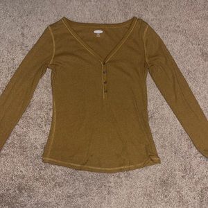 Mustard Henley Long Sleeve Shirt